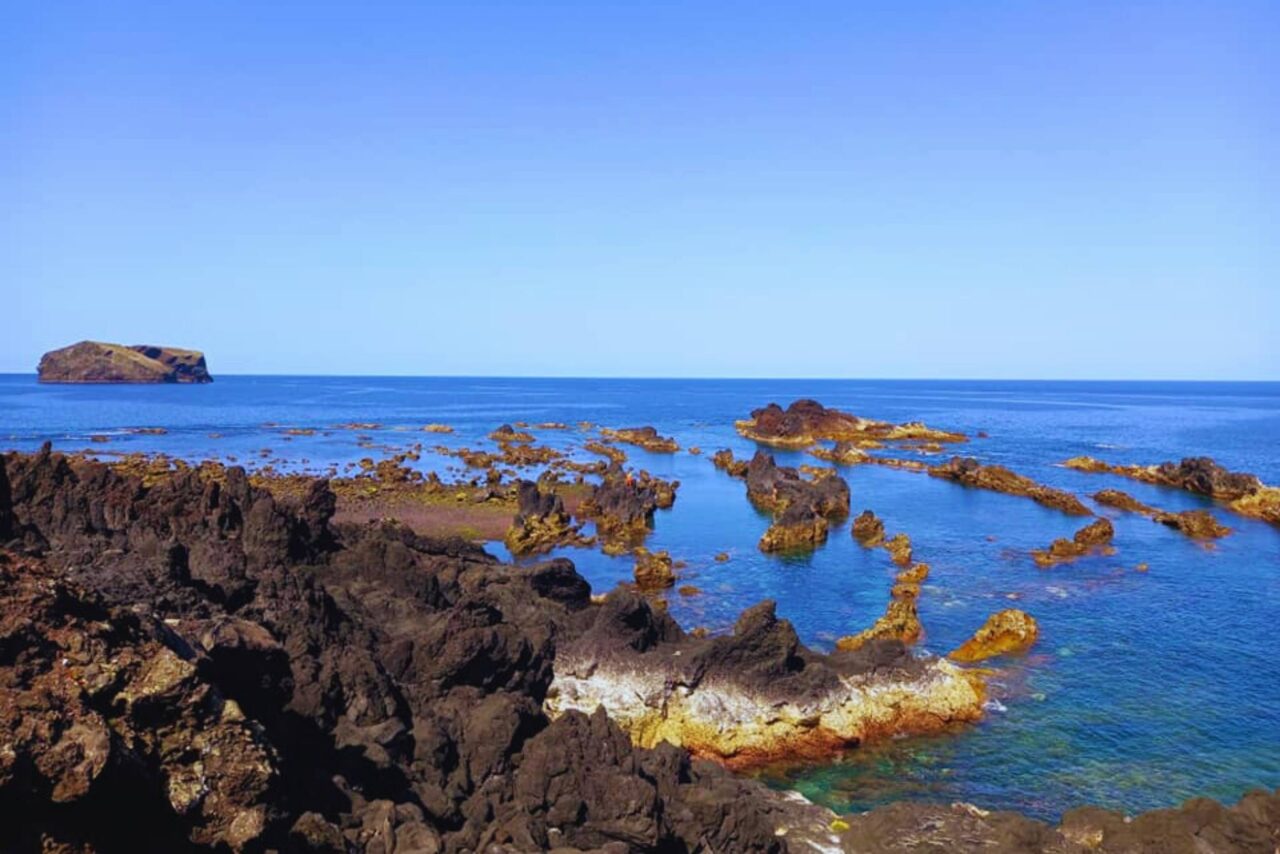 Mosteiros natural pools and sunset